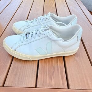 Veja Shoes Womens 7 Esplar Sneakers Classic Casual White Leather Brazil Fashion